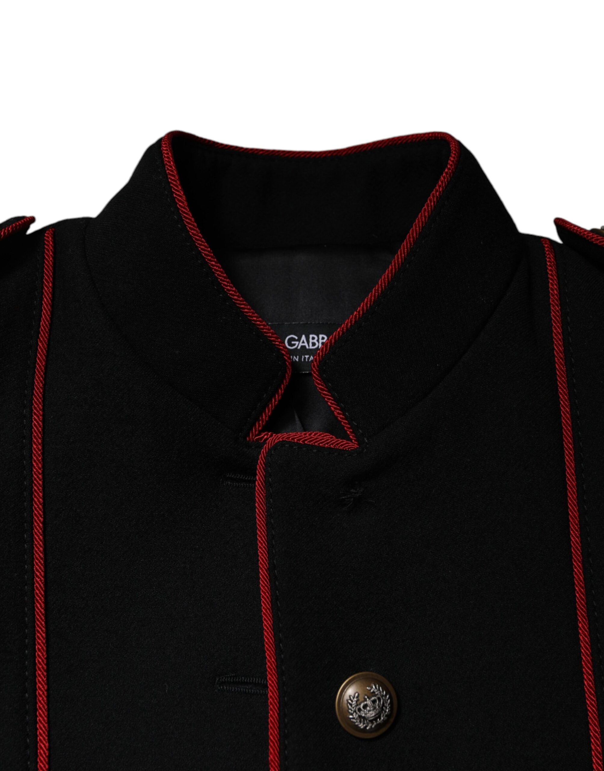 Dolce & Gabbana Siyah Tek Sıra Düğmeli Trençkot Ceket